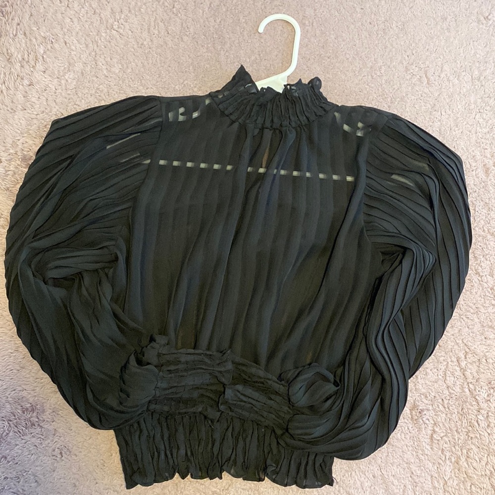 Black striped long sleeve blouse- It is see through